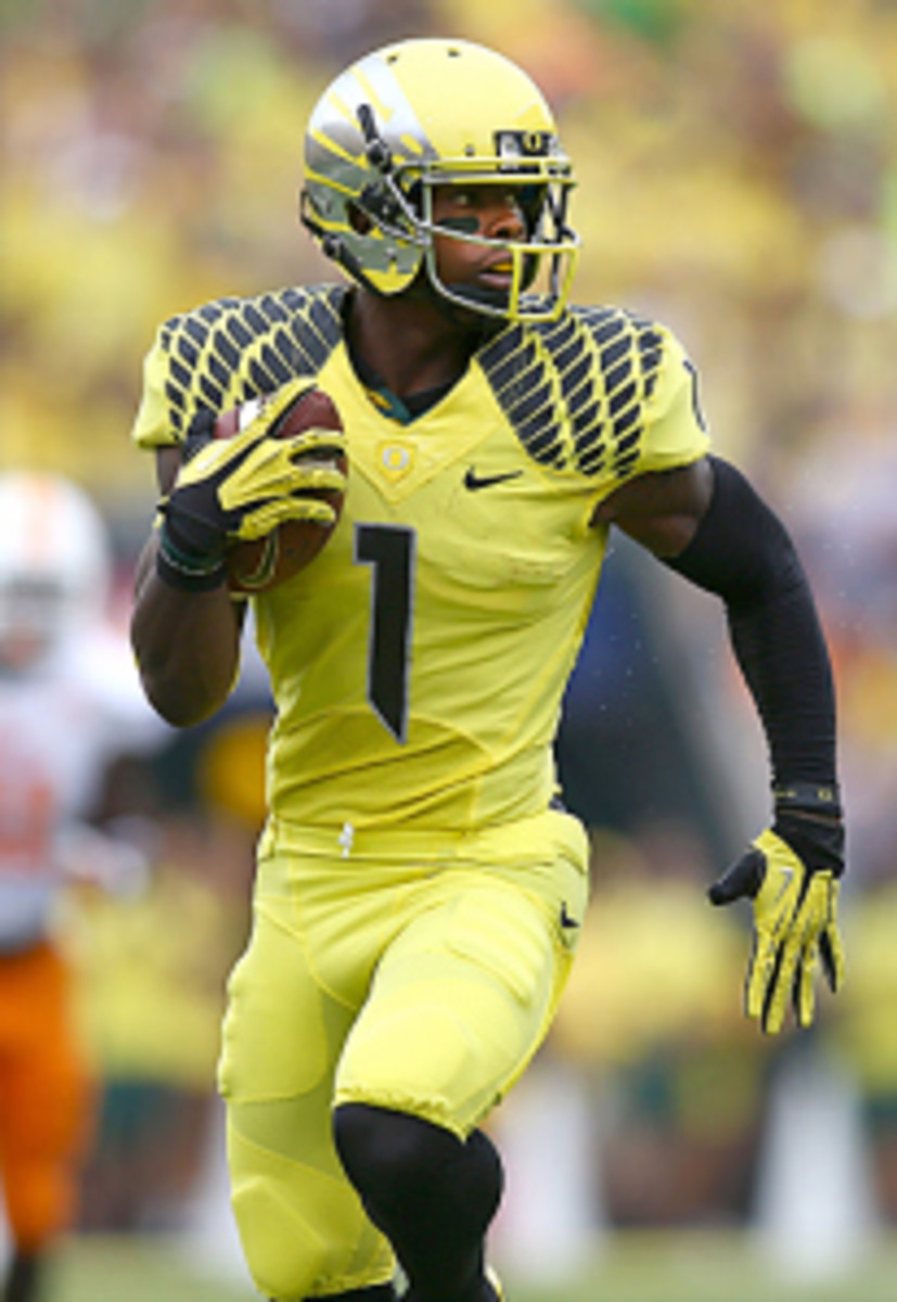Speedy slot receiver Josh Huff joins the Eagles as part of Chip Kelly's Oregon family reunion. (Jonathan Ferrey/Getty Images)