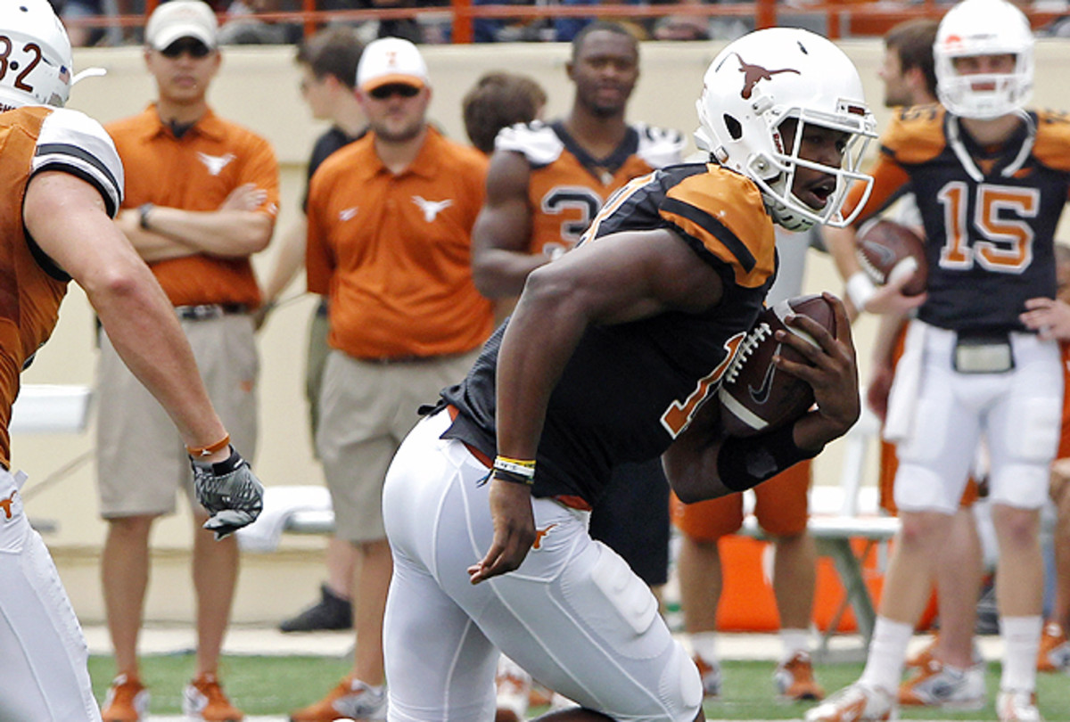 Sophomore quarterback Tyrone Swoopes was looking to impress at the Texas Spring game. 