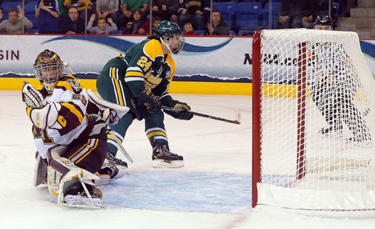 Shannon MacAulay's game-winner helped Clarkson become the first non-WCHA school to earn a national title.