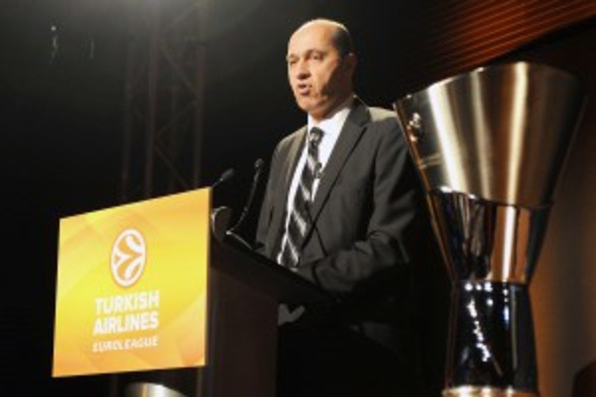 The decision to strip Ukraine of its host rights came just days after FIBA Europe president Turgay Demirel, pictured here, met with Ukraine's Prime Minister to discuss moving forward with the plans in the country. (Rodolfo Molina/Getty Images)