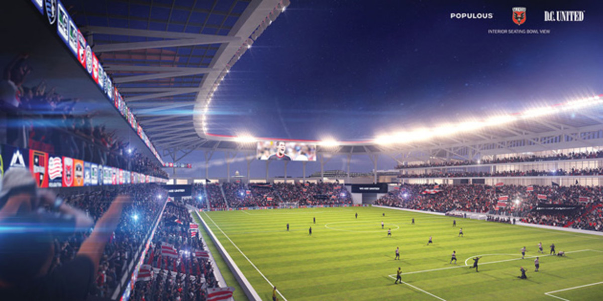 From the inside, a rendering of what a new D.C. United stadium could look like, if actually built.