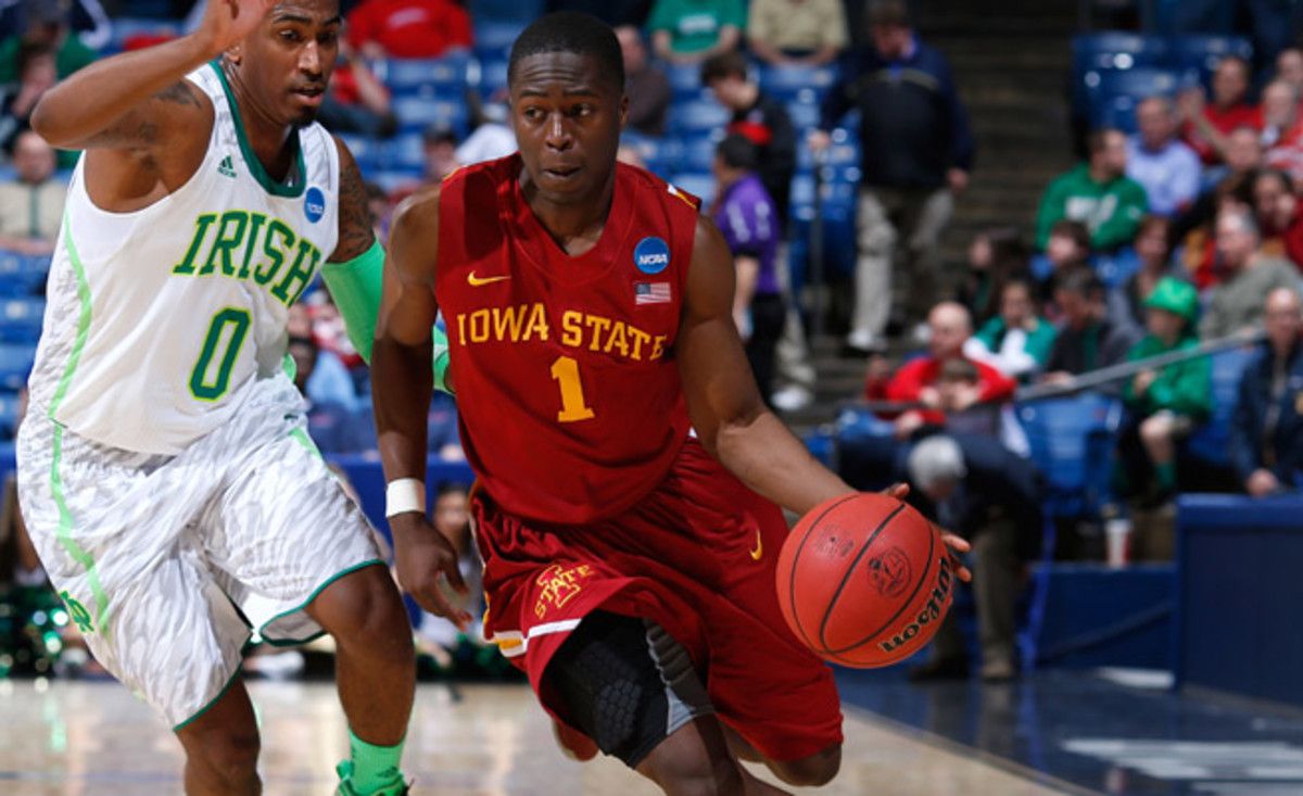 Bubu Palo (1) was reinstated after being kicked off Iowa State's basketball team, but believes the school is preventing him from a transfer.