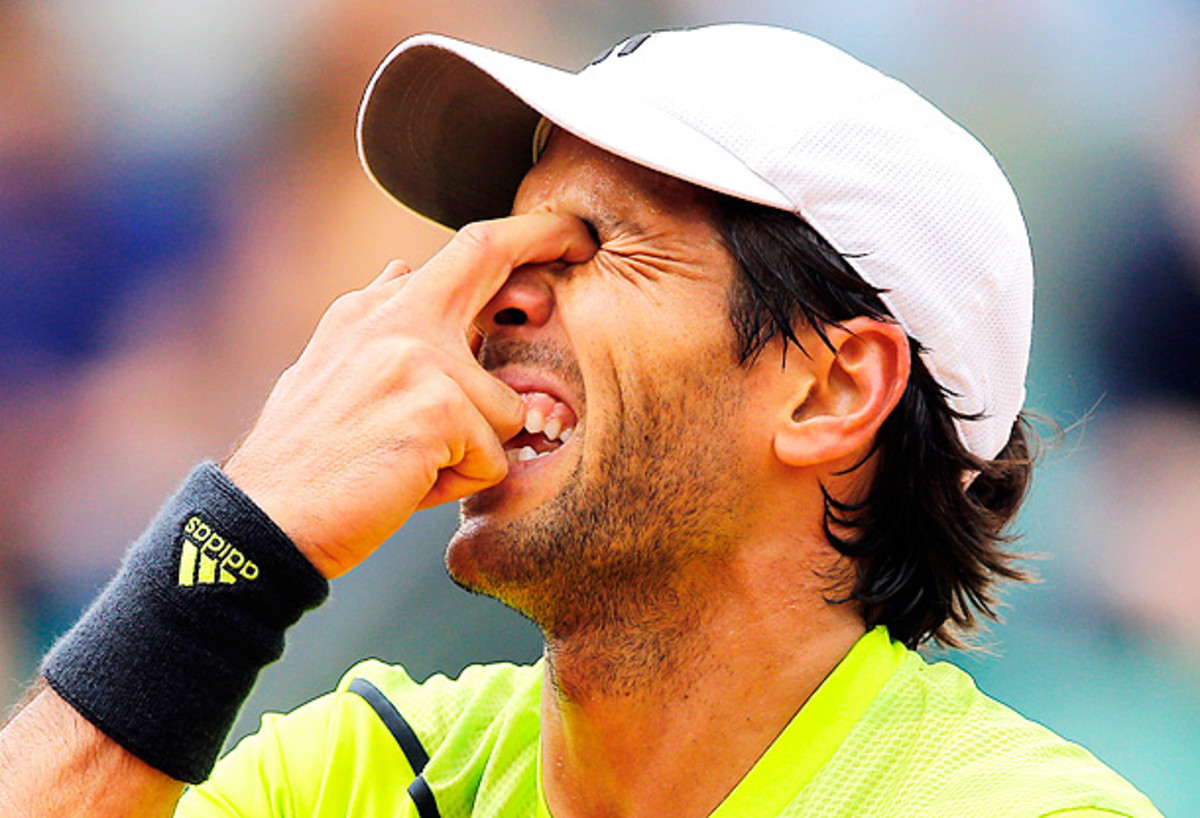 Fernando Verdasco is clearly frustrated during his match against Andy Murray today. (David Vincent/AP)