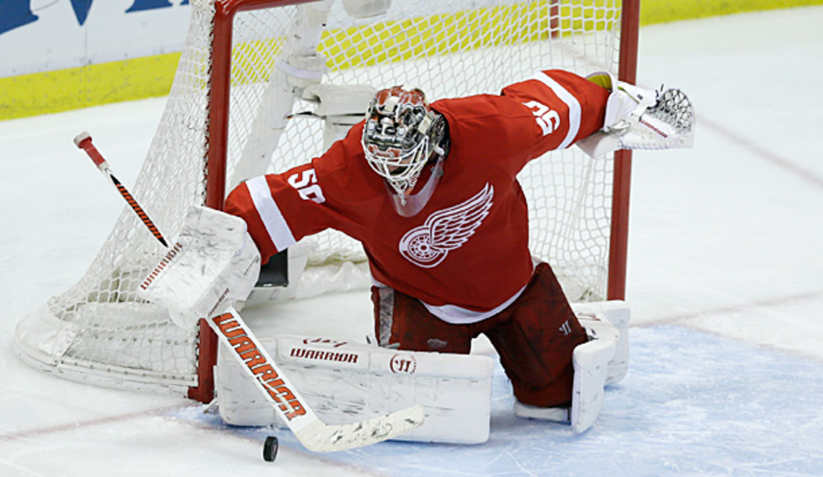 Jonas Gustavsson of the Detroit Red Wings