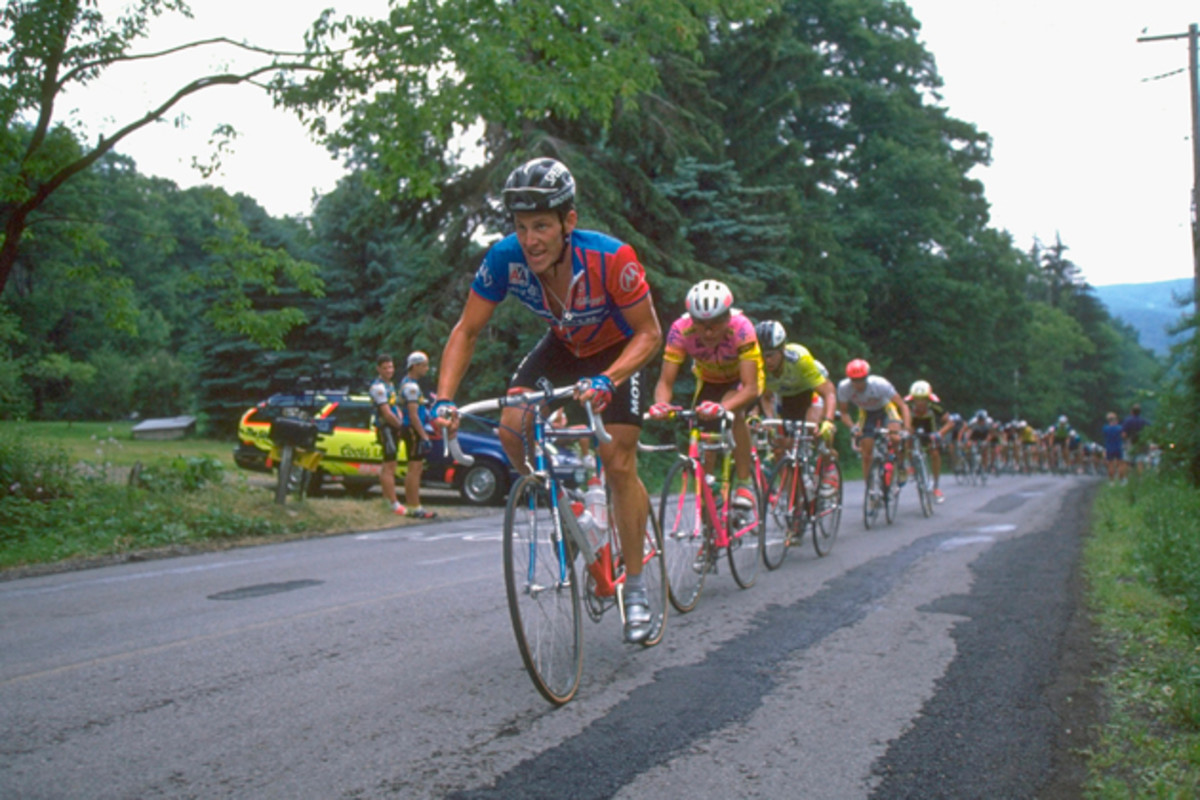 Lance Armstrong leads the way during Olympic trials in 1990.
