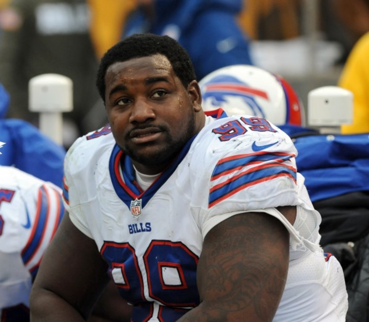Bills defensive tackle Marcell Dareus was arrested a few weeks ago for possession of marijuana and drug paraphernalia. (George Gojkovich/Getty Images)