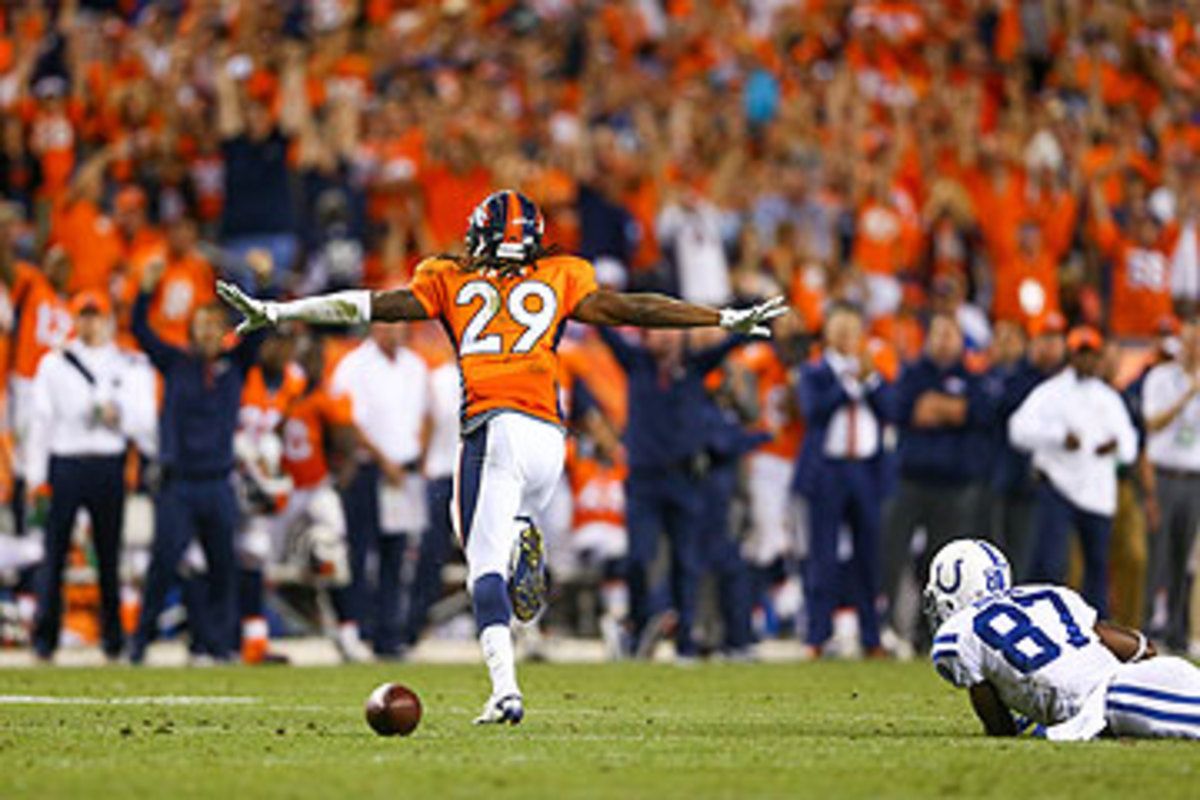 Broncos CB Bradley Roby's fourth-down pass defense ended the Colts' comeback hopes. (Jeff Gross/Getty Images)