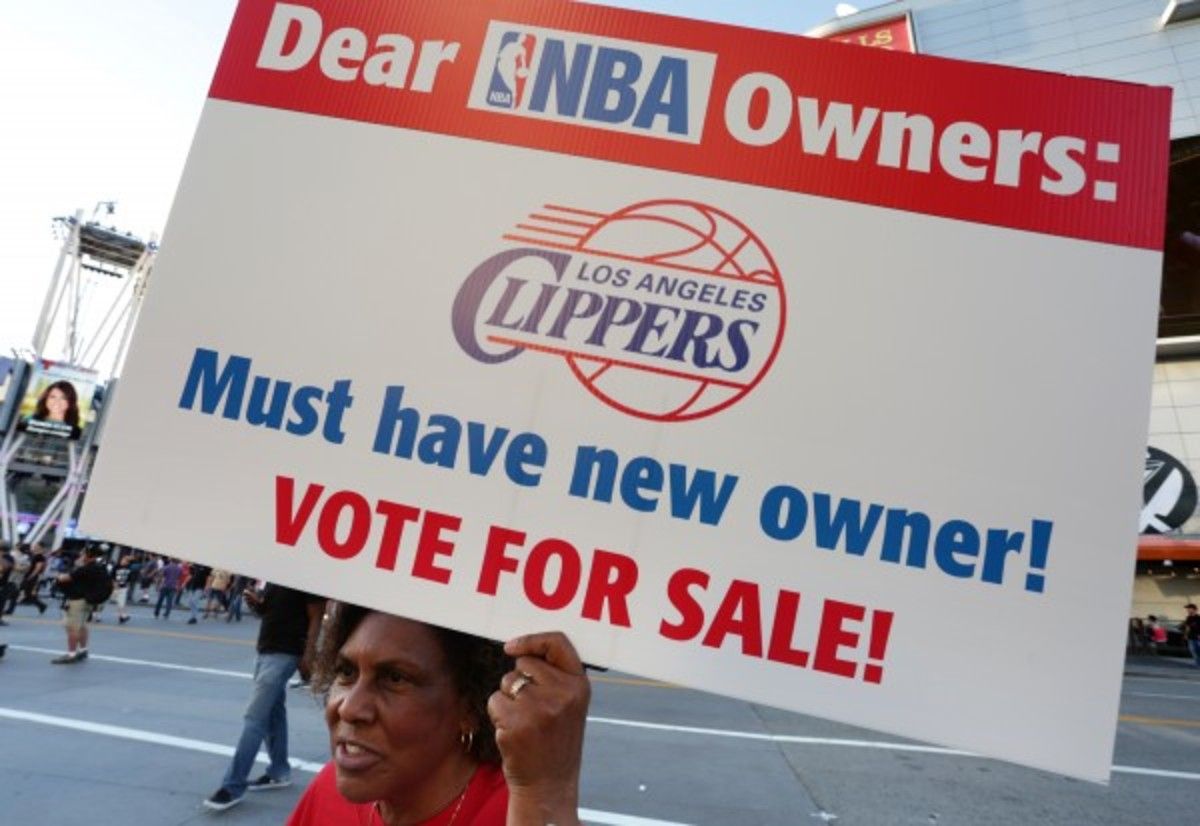 Three-fourths of the NBA owners need to vote in favor of Donald Sterling being forced to sell the team in order for it to happen, which could take months. ( Jonathan Alcorn/Getty  Images)