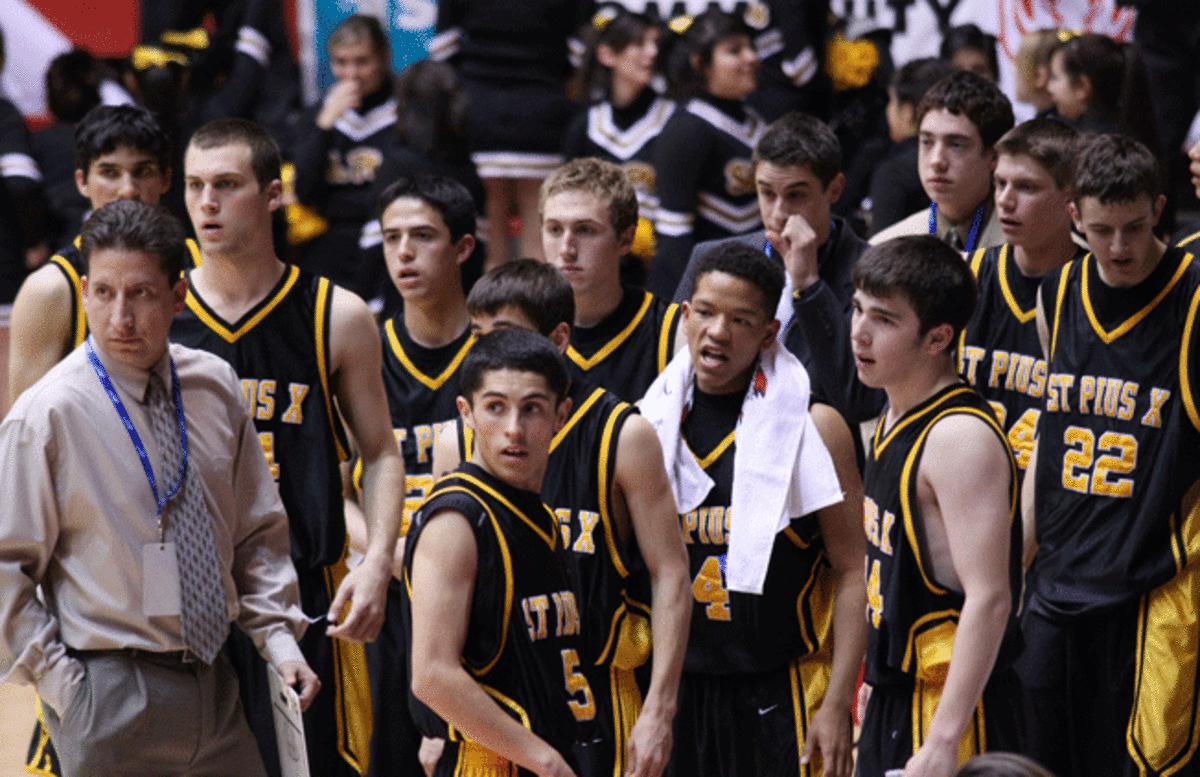 Coach Damian Segura overcame cancer and led St. Pius to the New Mexico state title last season. 