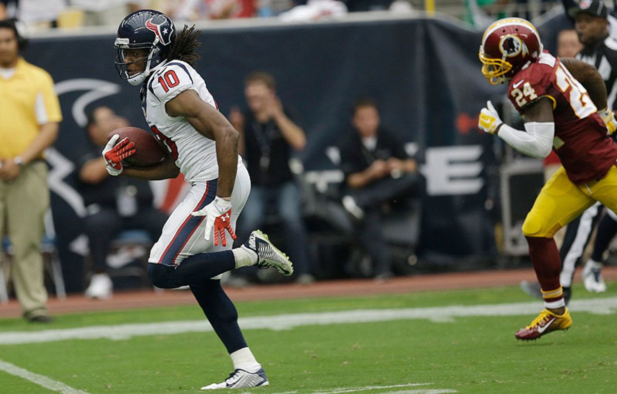 DeAndre Hopkins' 76-yard touchdown helped lift the Texans over the Redskins 17-6. (David J. Phillip/AP)