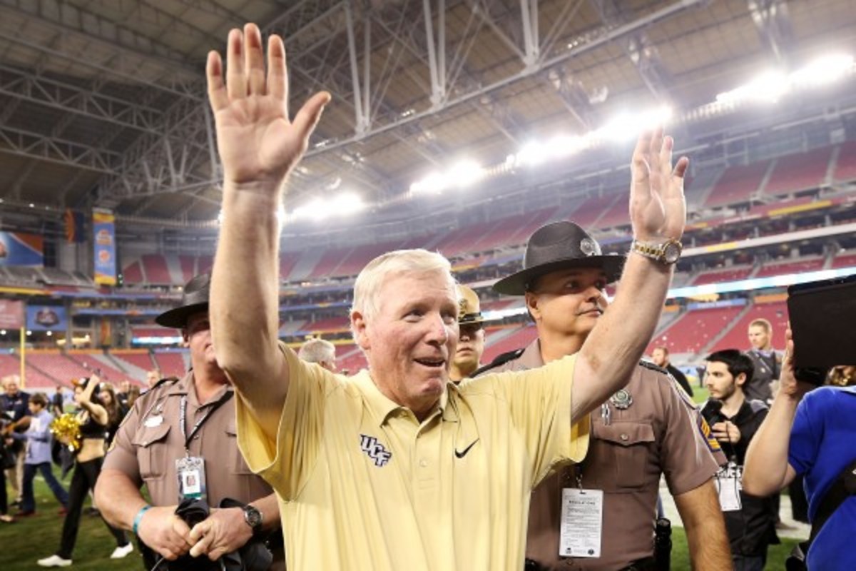 George O'Leary celebrates after leading Central Florida to a Fiesta Bowl last season. (Getty Images/Christian Petersen)