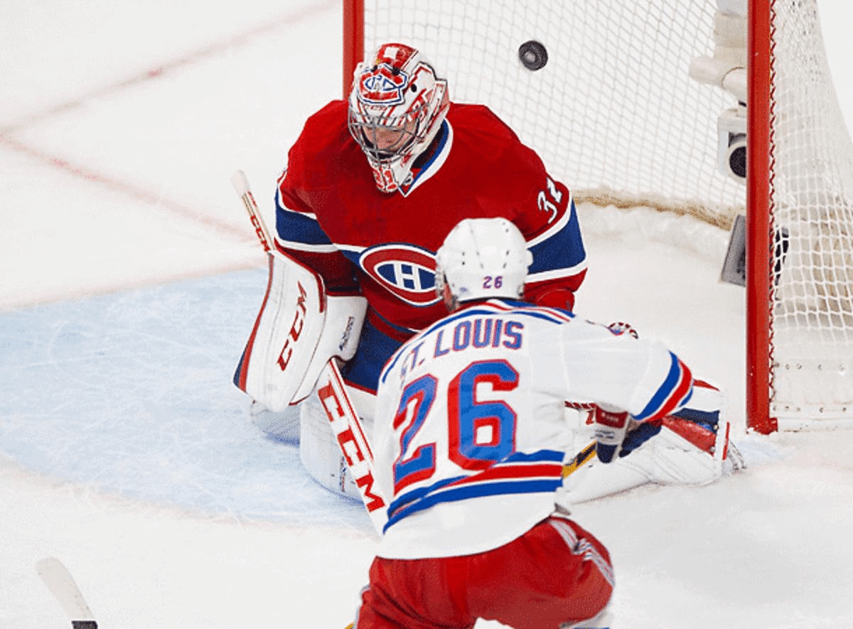 Martin St. Louis scored the first of seven goals in the Rangers' dominant Game 1 win over the Canadiens. (Minas Panagiotakis/Icon SMI)