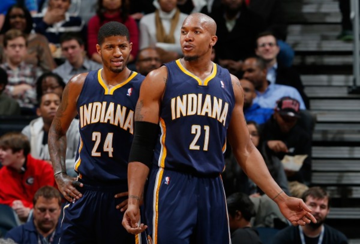 Paul George is shooting just 40.2 percent from the field in April, a slight uptick from the 37.2 percent clip in March. (Kevin C. Cox/Getty Images) 