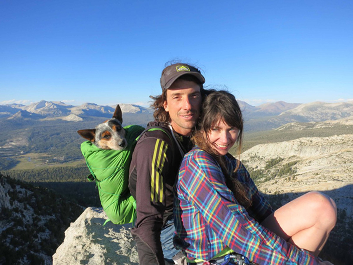 Dean, Jen and Whisper the Dog at Cathedral Peak in June 2012.