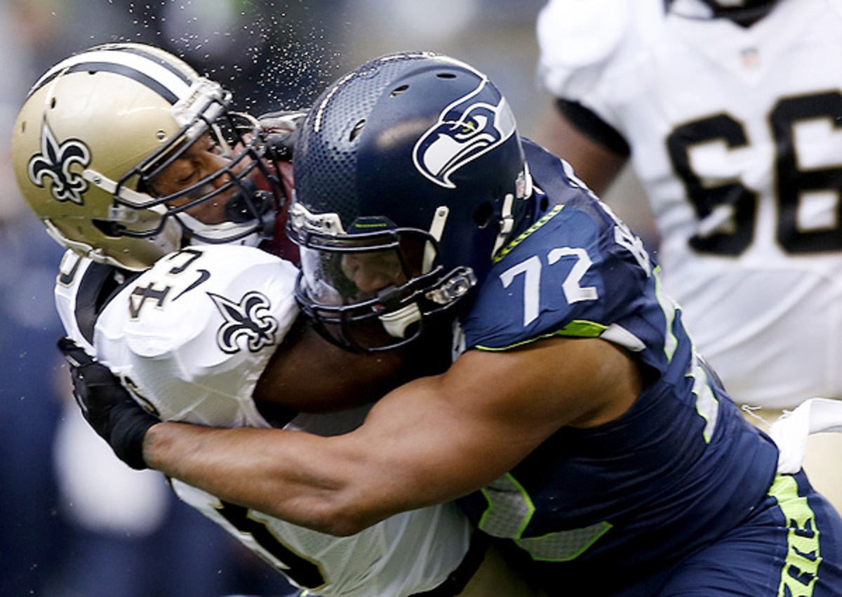 Michael Bennett is getting the fullcourt press from the Seahawks.