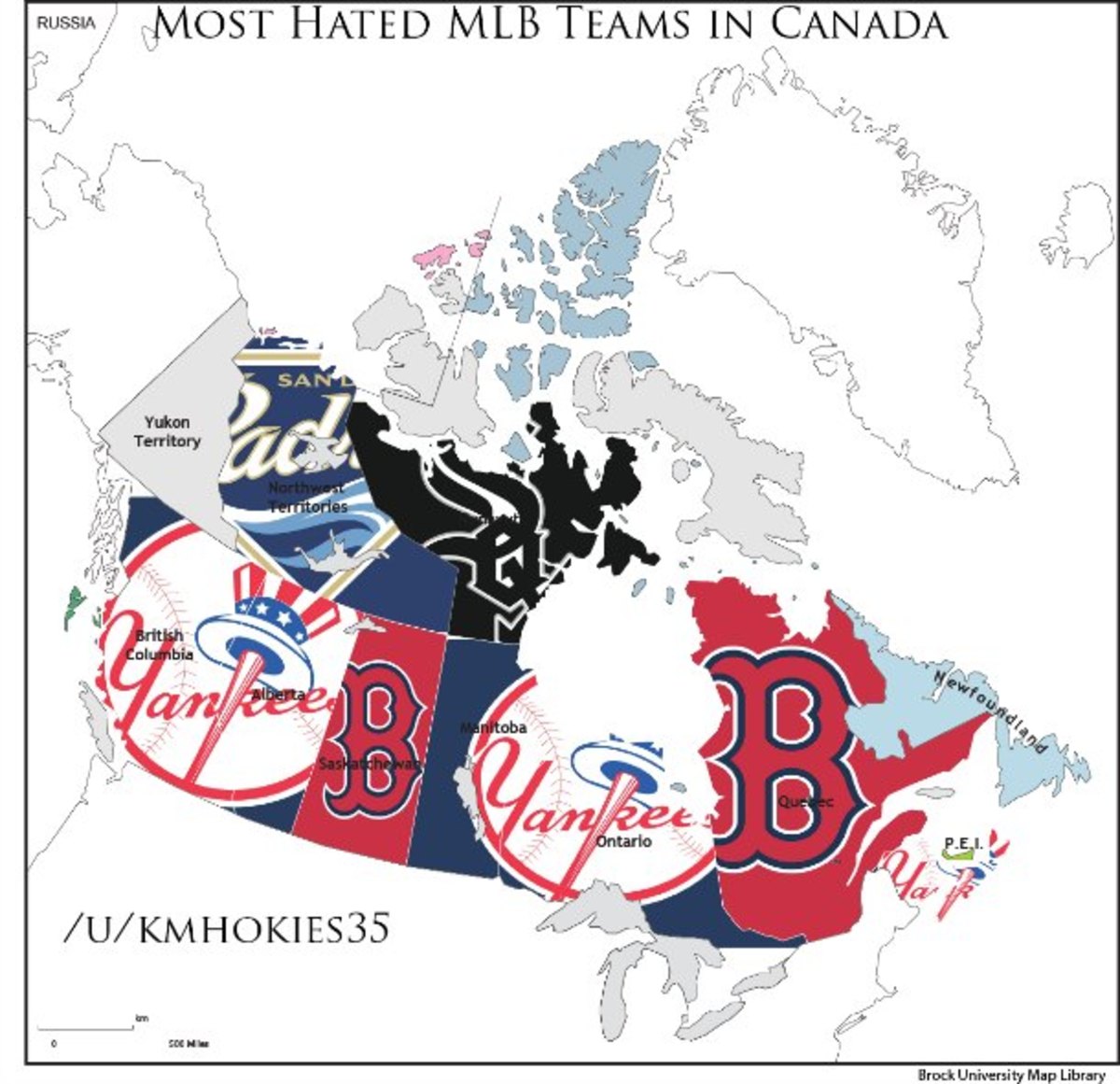 Graphic of the Most Hated MLB Teams by Continent