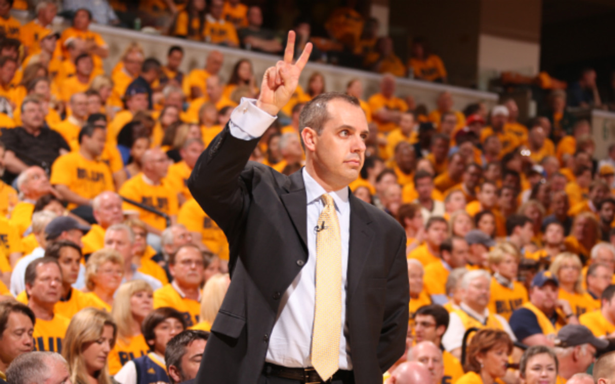 Pacers coach Frank Vogel tried to quell a controversy that had brewed between him and LeBron James ahead of the Pacers' Eastern Conference Finals matchup with the Heat. (Nathaniel S. Butler/Getty Images)