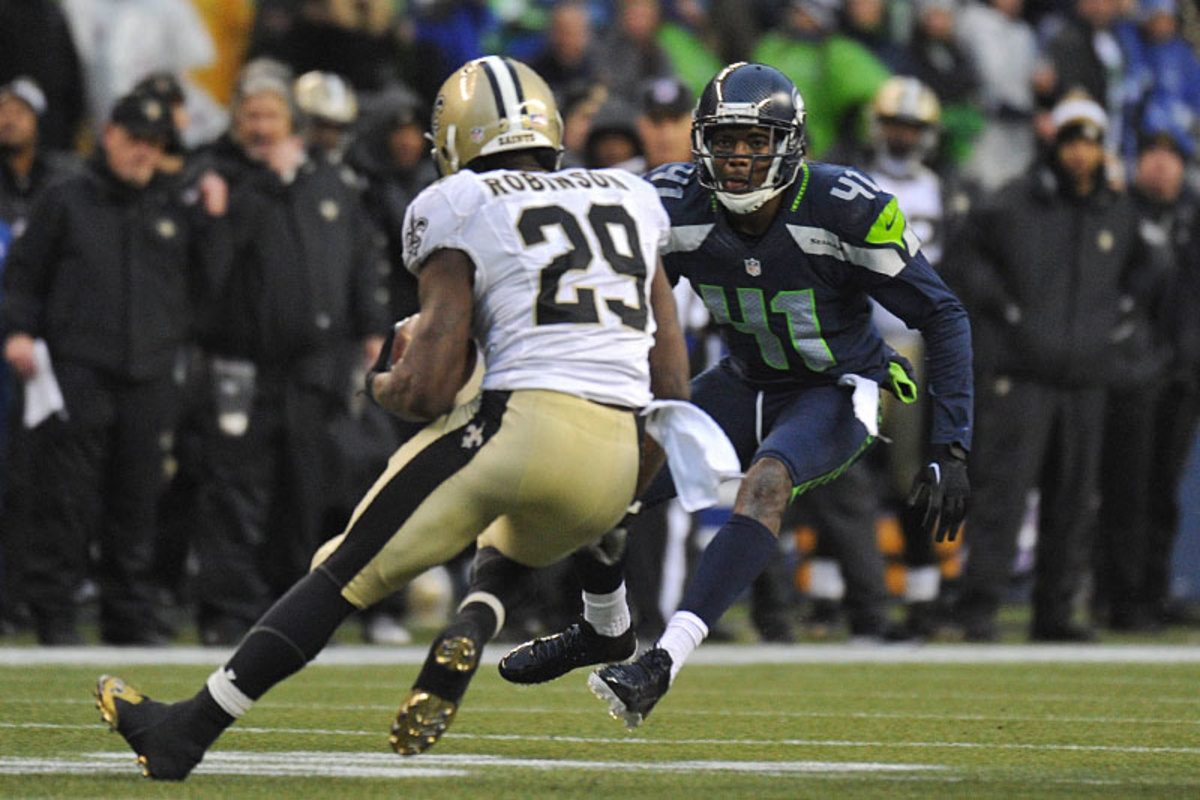 Byron Maxwell has started the past six games at cornerback for the Seahawks, with 13 passes defensed and four interceptions over that span. (Rod Mar/SI)