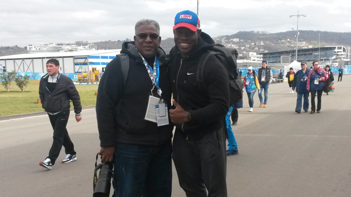 The father and fiancé of American bobsledder Elana Meyers experienced their anxieties together.