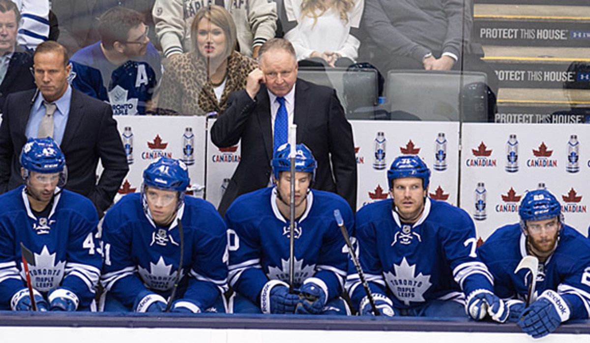 Coach Randy Carlyle and the Maple Leafs