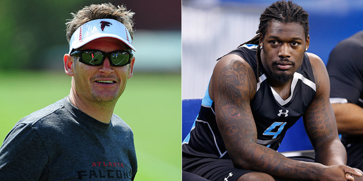 General manager Thomas Dimitroff and the Falcons are entertaining thoughts of moving up in the draft to select Jadeveon Clowney. (Getty Images/2)