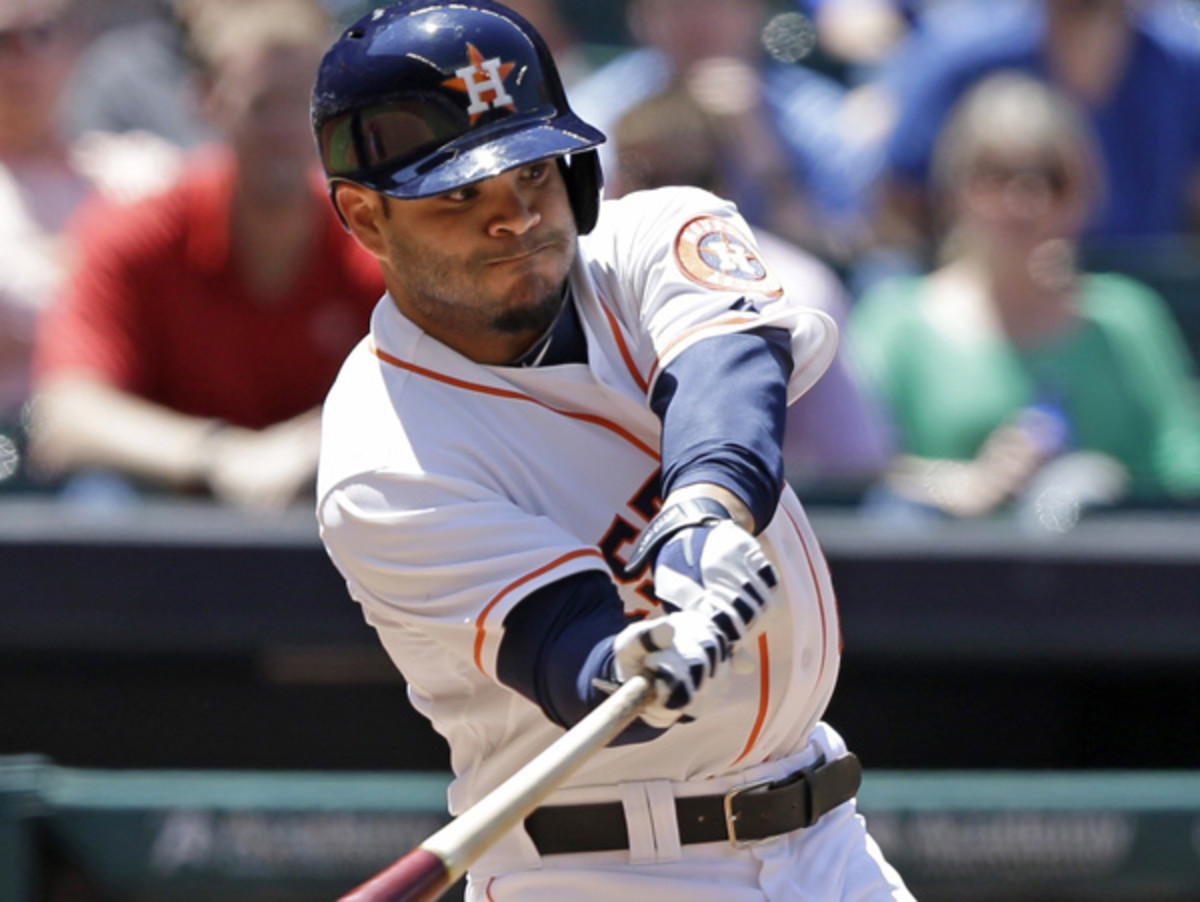 Jose Altuve, hitting for an audience that isn't there. (Pat Sullivan/AP)