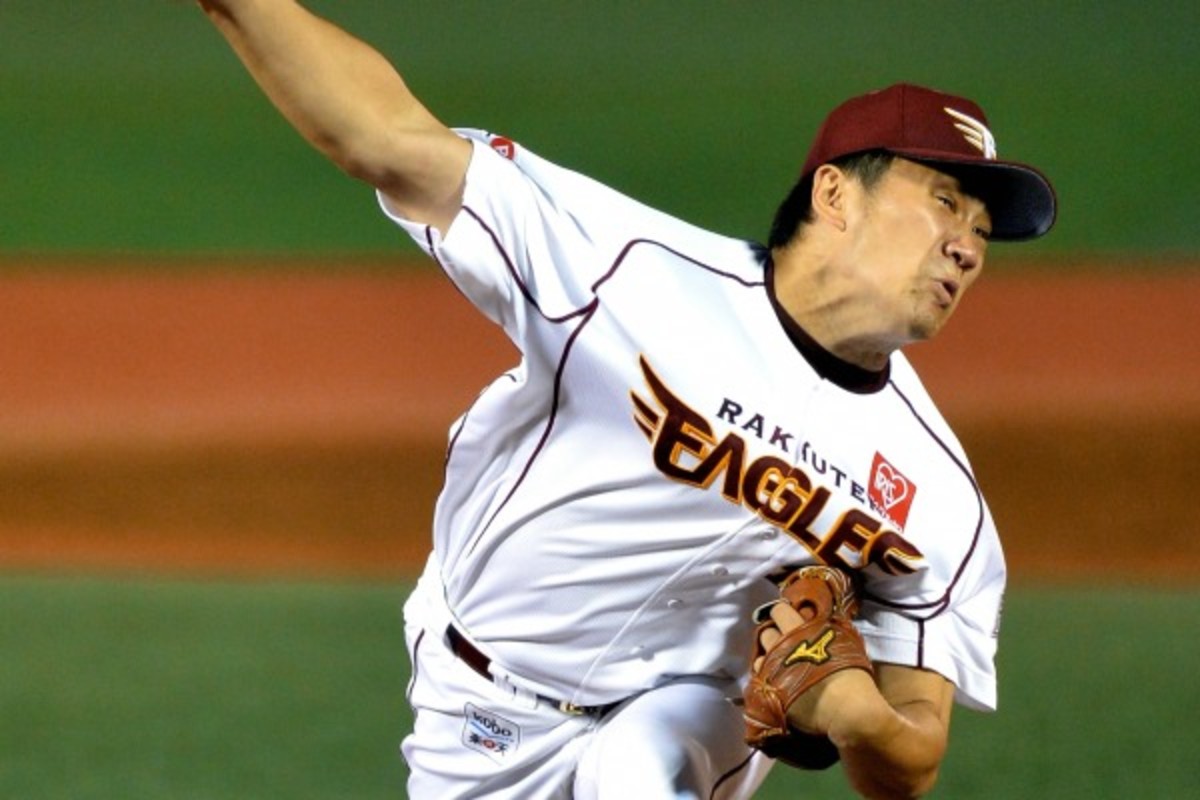 Masahiro Tanaka went 24-0 for the Rakuten Golden Eagles last year. (The Asahi Shimbun via Getty Images)