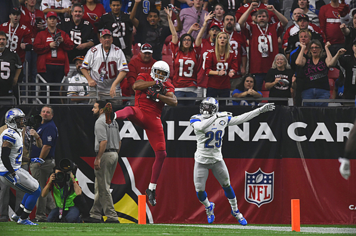 Both of Michael Floyd's receptions in Sunday's game against the Lions went for touchdowns. (John W. McDonough/Sports Illustrated/The MMQB)
