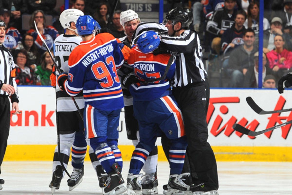 It was a busy night for the penalty box in the Kings-Oilers game. (Andy Devlin/Getty Images)