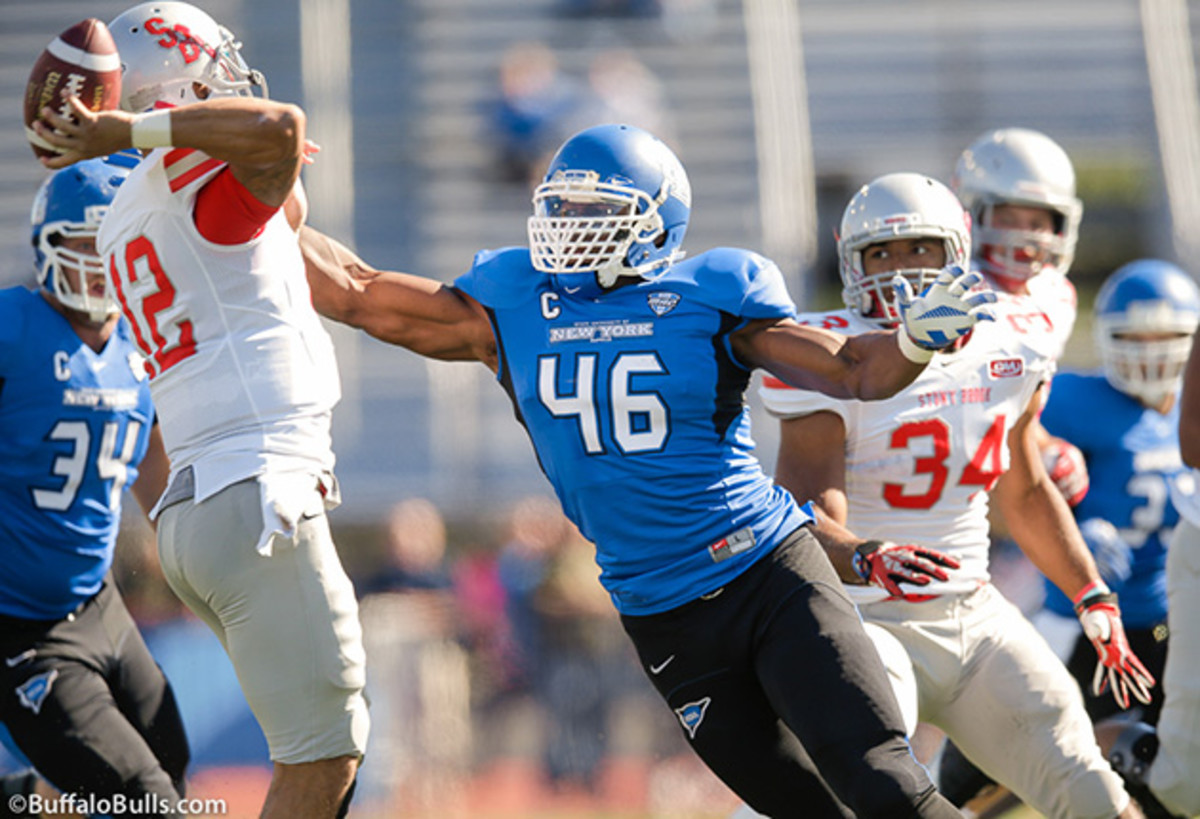 UB's Mack against Stony Brook in September 2013.
