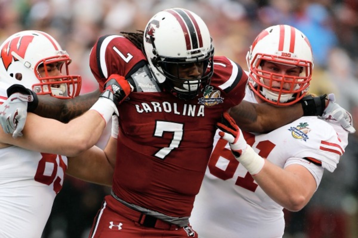 Jadeveon Clowney is expected to be a top five pick in the May's NFL Draft. (Scott Halleran/Getty Images)