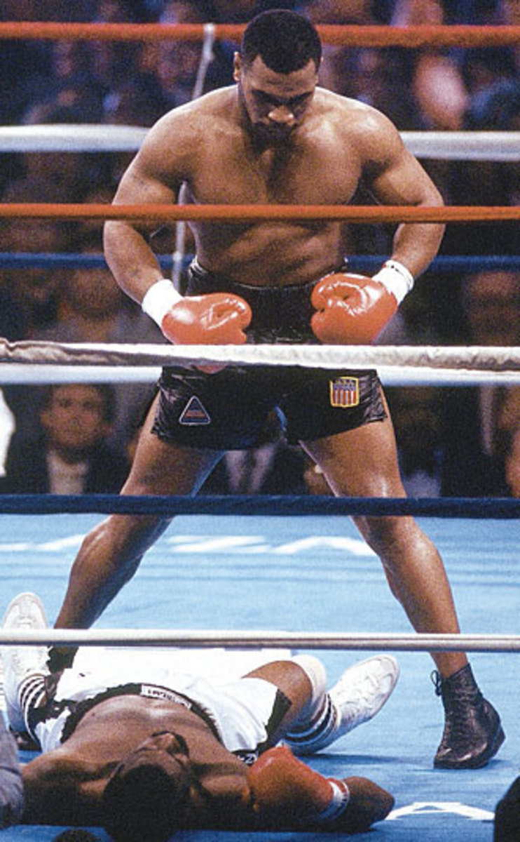 Mike Tyson stood astride the boxing world in the 1980s by dominating opponents like Michael Spinks.