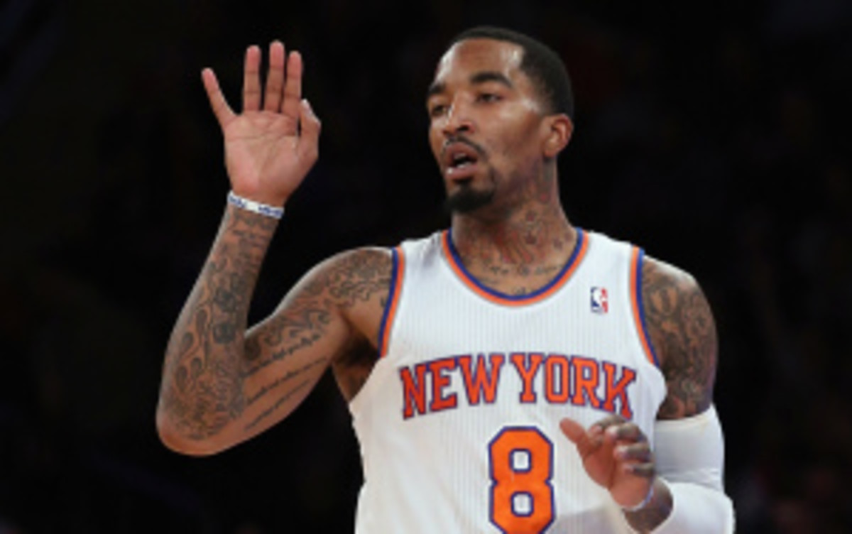 J.R. Smith said Dwight Howard pulled the laces stunt on him last week. (Bruce Bennett/Getty Images)