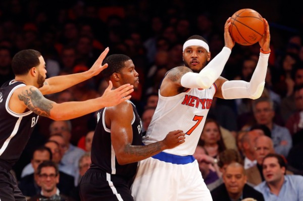 The Knicks play the Nets in Brooklyn on April 15 in a final playoff push for the No. 8 seed. (Jim McIsaac/Getty Images)