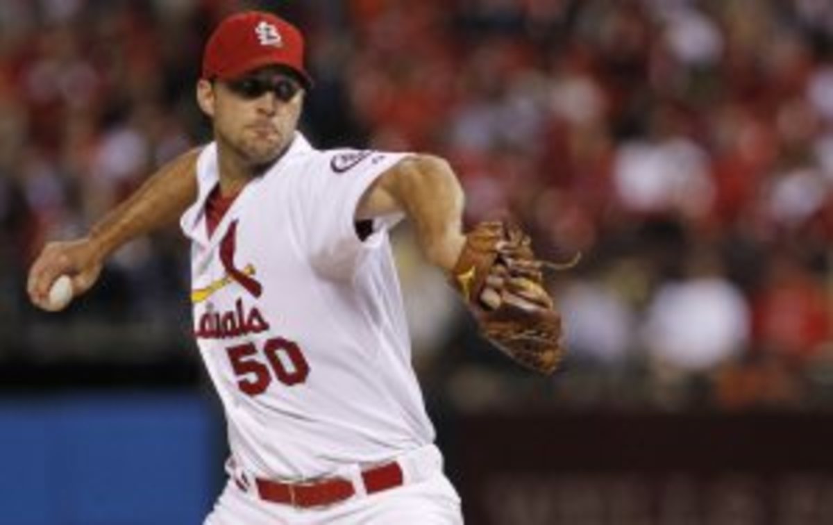 Adam Wainwright has a 2.15 ERA, fourth-best in the NL, and has not allowed a run in seven of his 14 starts. (Belleville News-Democrat/Getty Images)