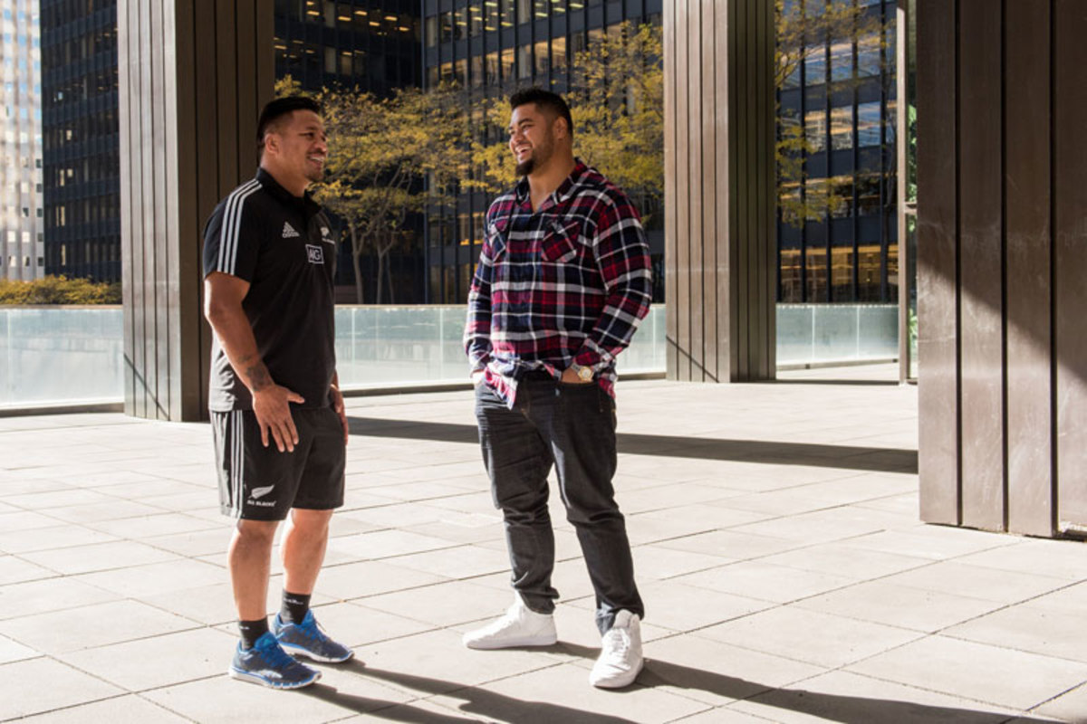 Mealamu, at 5-11, 240 pounds, and Paea, at 6-1, 300, share a love of both sports. (Megan Bearder for The MMQB)