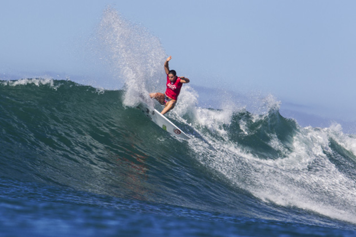 Tyler Wright of Australia surfs during the quarterfinals at the Swatch Women's Pro.