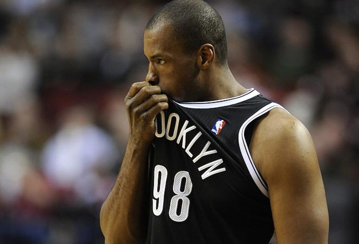 Jason Collins wore his preferred number 98 for the first time in the Nets' loss to Portland.