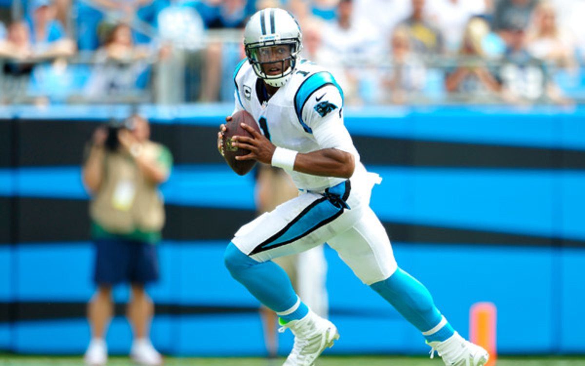 Cam Newton said it shouldn't be a big deal about the number of black QBs in the league. (Photo by Grant Halverson/Getty Images)