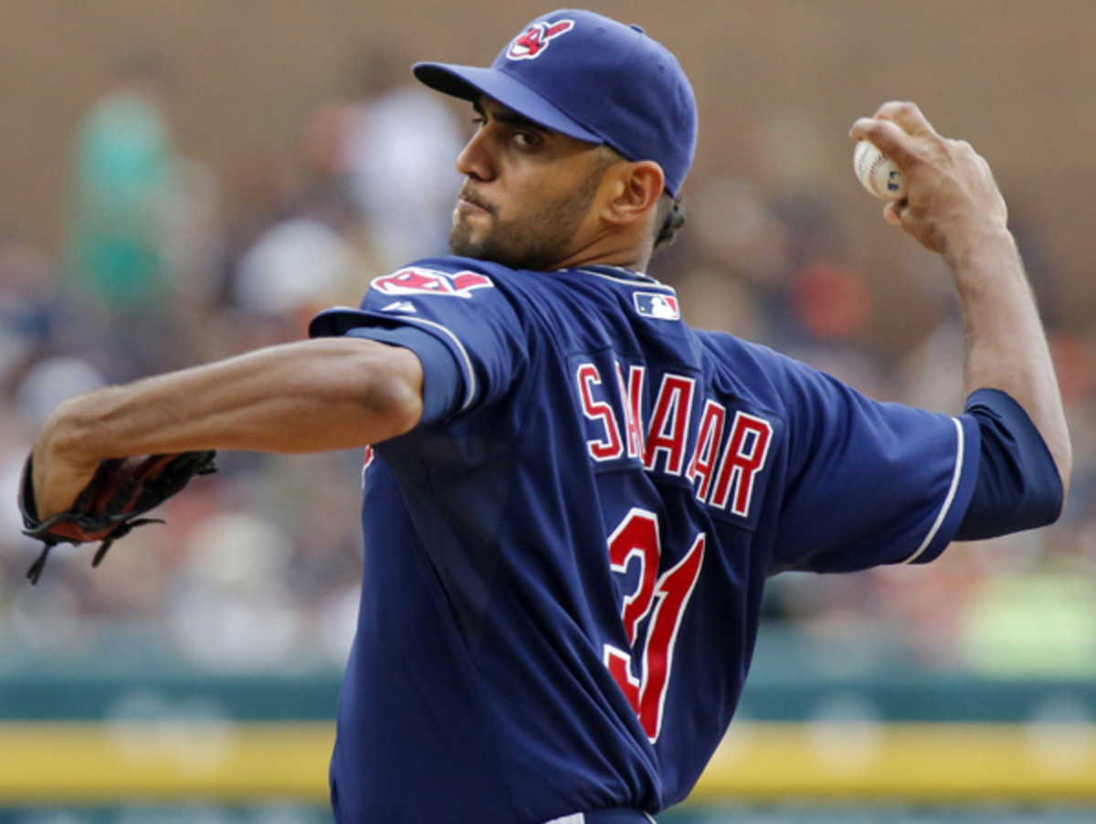 Danny Salazar leads an Indians rotation with some question marks into 2014. (Duane Burleson/AP)