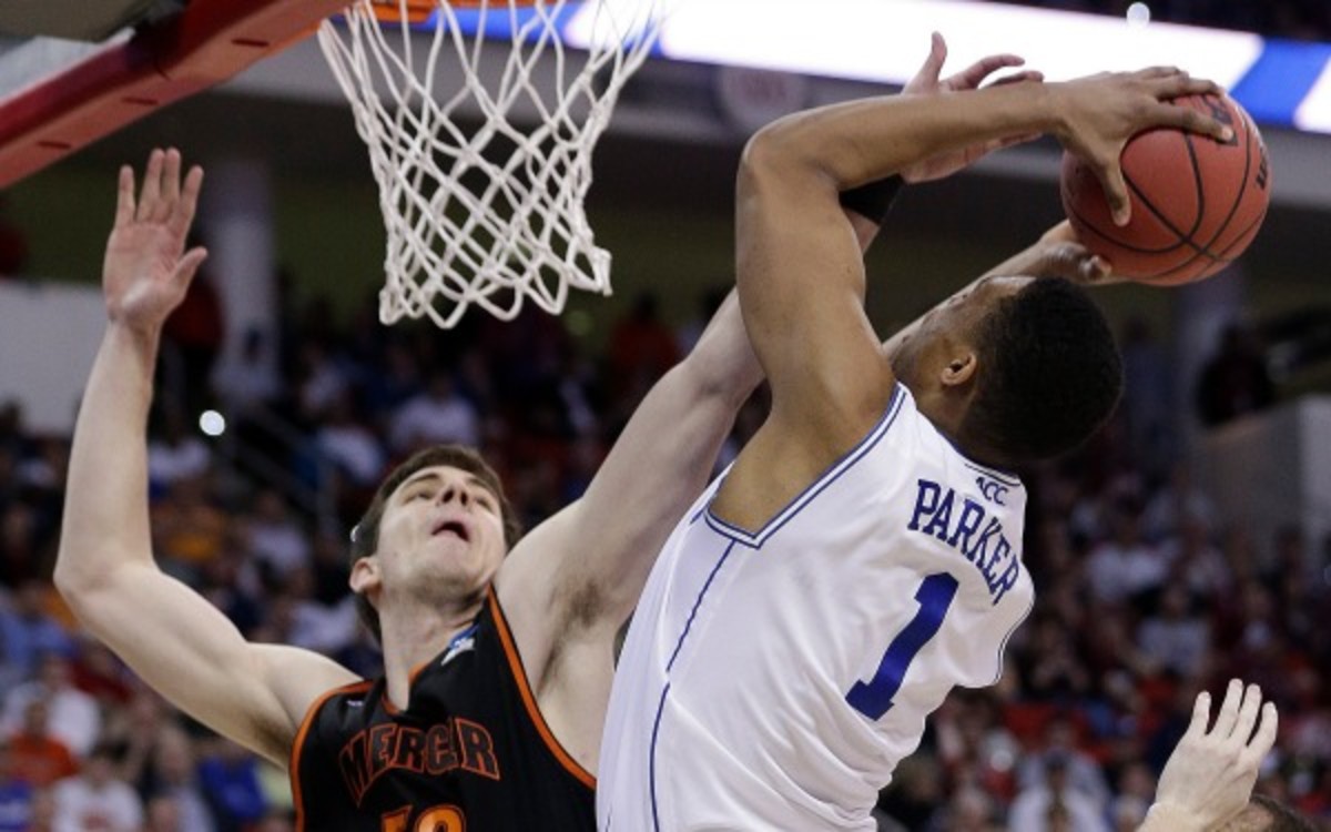  Jabari Parker missed 10 of his 14 shots in Duke's 78-71 upset loss to 14th seeded Mercer. (AP Photo/Chuck Burton)