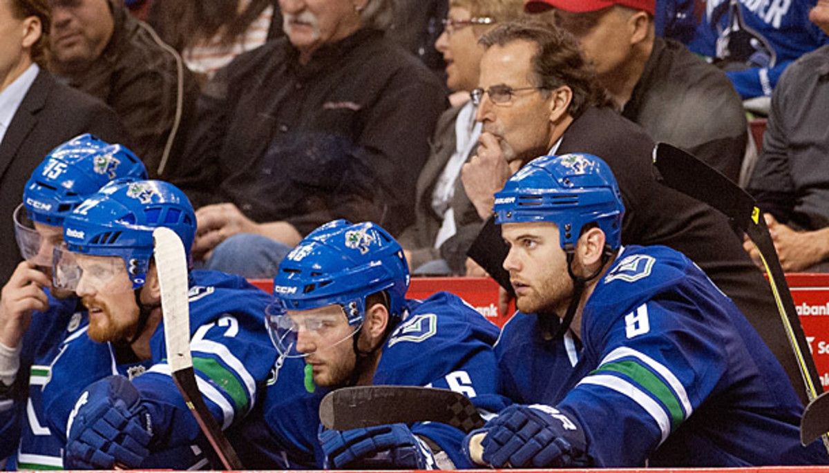 Coach John Tortorella of the Vancouver Canucks