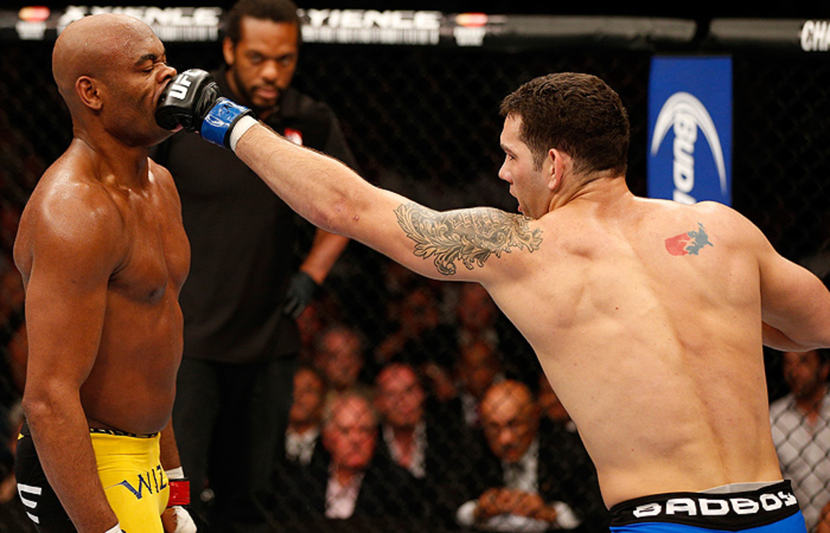 Chris Weidman (right) bested the ever-dangerous Anderson Silva in two consecutive fights during 2013.