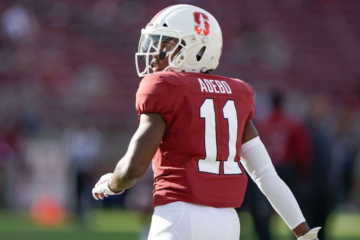 Stanford Cardinal cornerback Paulson Adebo (11) before the game against the Washington State Cougars at Stanford Stadium.
