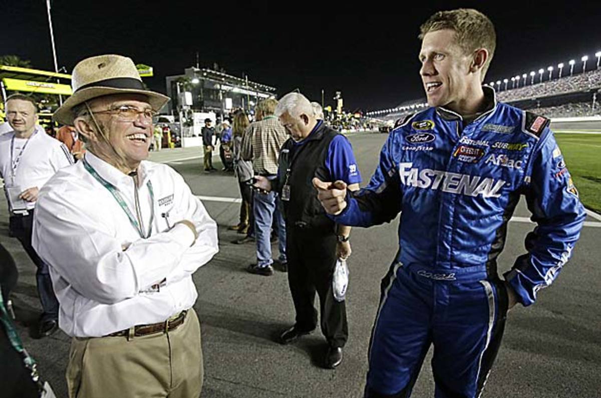 If Jack Roush (left) is angry at Edwards for leaving, he hasn't shown it.