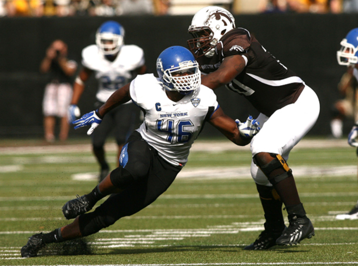 Khalil Mack (46) is one of the most dynamic players in this draft class. (Kevin Tanaka/AP)