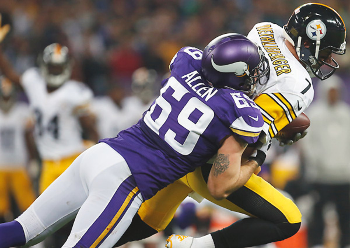 Jared Allen recorded 11.5 sacks last season, his lowest total since 2010.