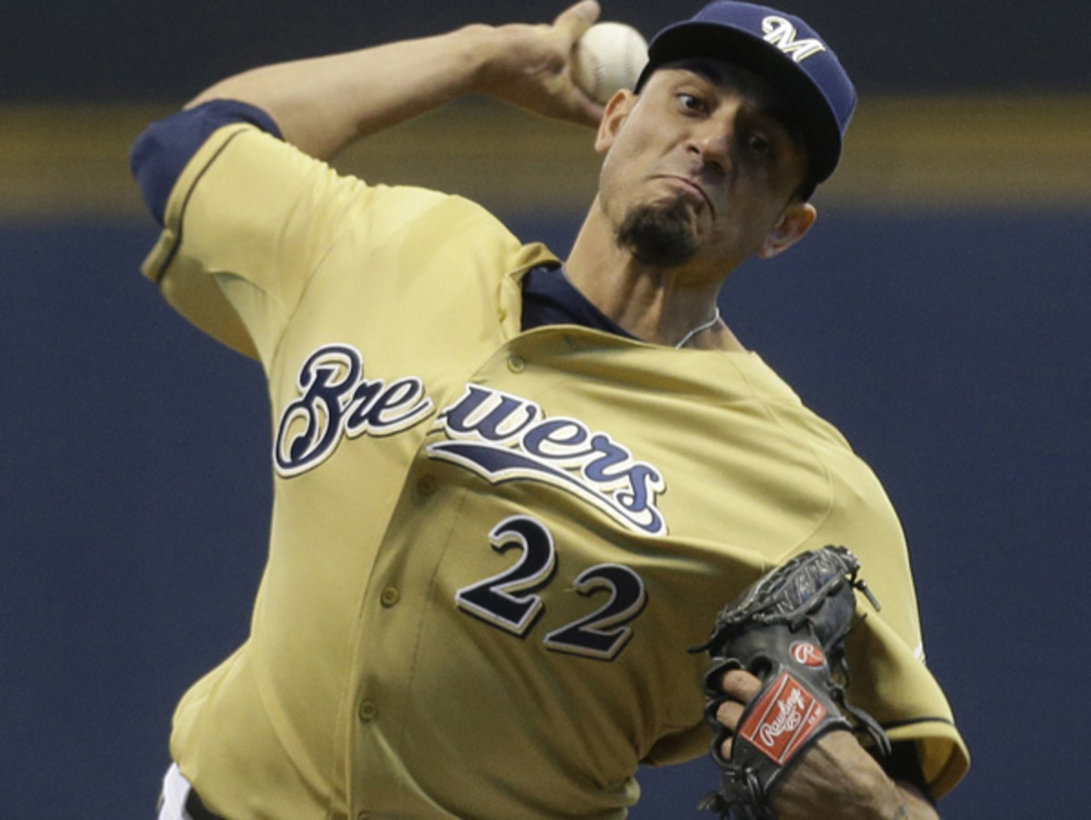 Matt Garza gave up just one run over seven innings in his Brewers debut. (Jeffrey Phelps/AP)
