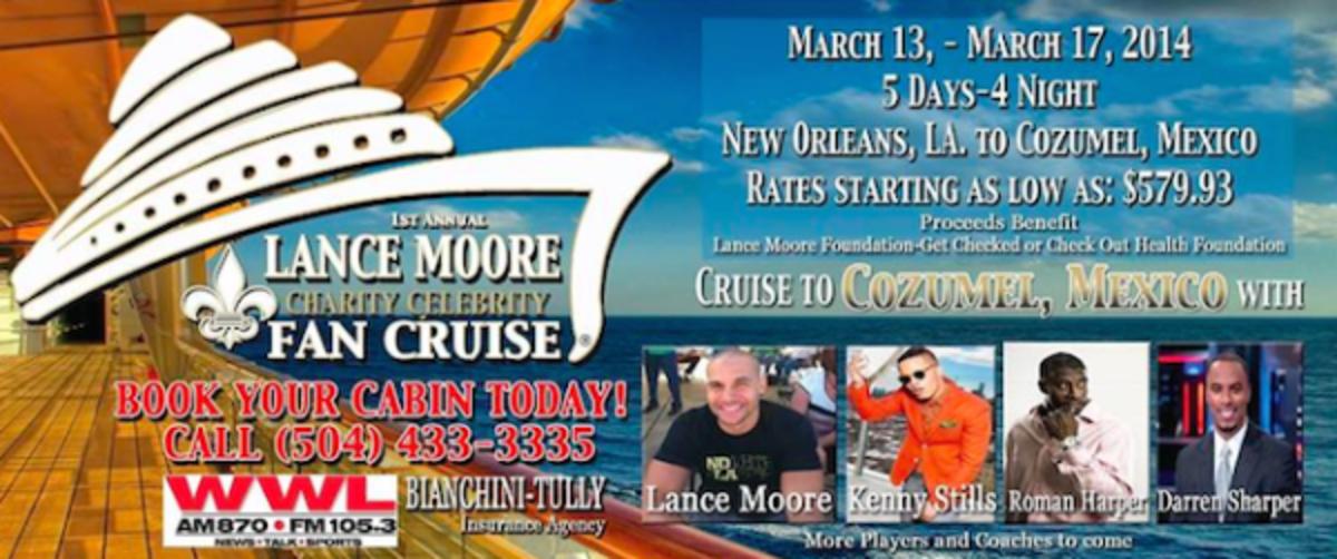 Above: the makings of a dream cruise for Saints fans. (Lance Moore via Facebook)