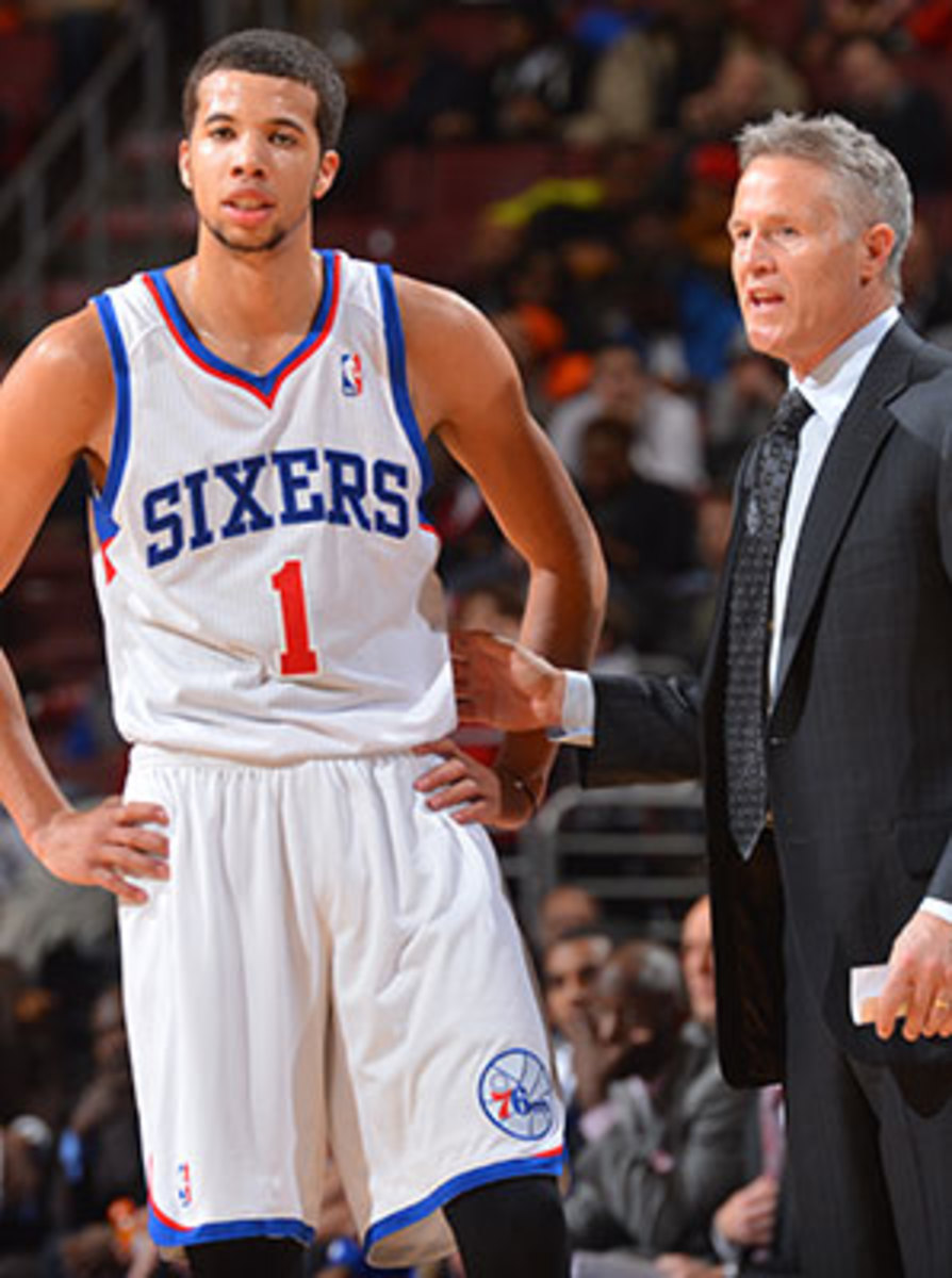 Brett Brown (right) wasn't always a believer in Michael Carter-Williams as an NBA player.